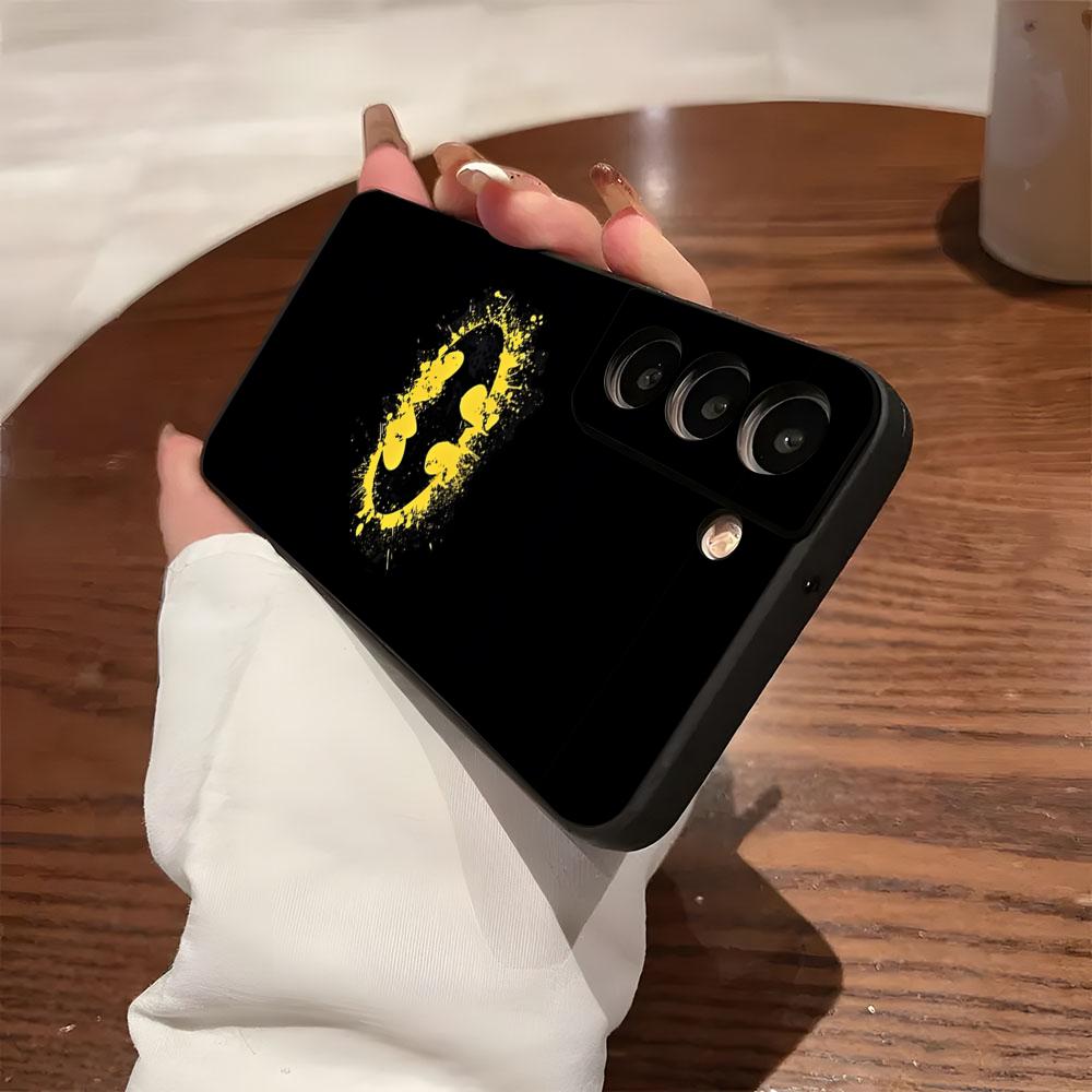 Ba-Batman Logo Phone Case For Samsung S26 S25 S24 FE S23 S22 S21 Plus S20 Ultra Note20Ultra Black Soft Shell