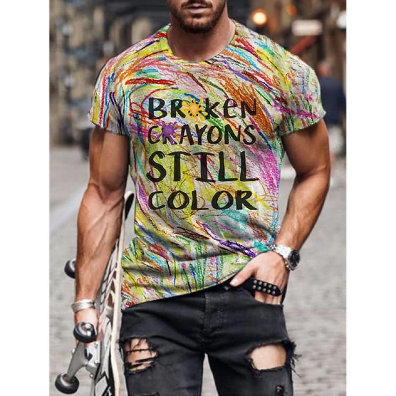 

Вінтажна чоловіча футболка Літні модні топи з короткими рукавами Вуличний пуловер з круглим вирізом Ретро-принт Великий одяг Y2k Повсякденні футболки 2XL