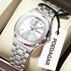 POEDAGAR Square Woman Watch Date Week Waterproof Luminous Ladies Watch Stainless Steel Quartz Fashion Watches Gift