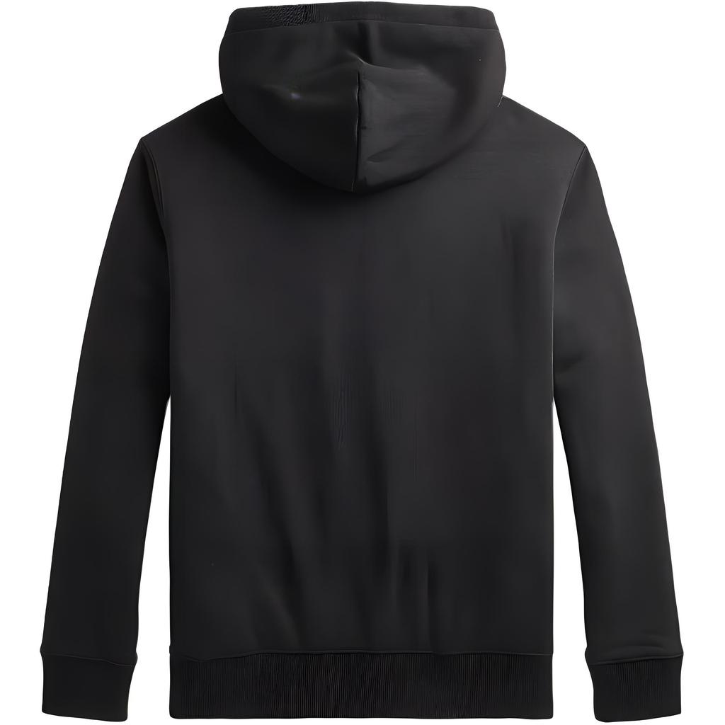 Polo Ralph Lauren SS22 Fleece Lined Hooded Pony Pattern Sweatshirt Unisex Black 710868912001
