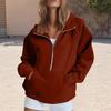 Women's Fashion Solid Color Pullover Casual Loose Button Sweatshirt