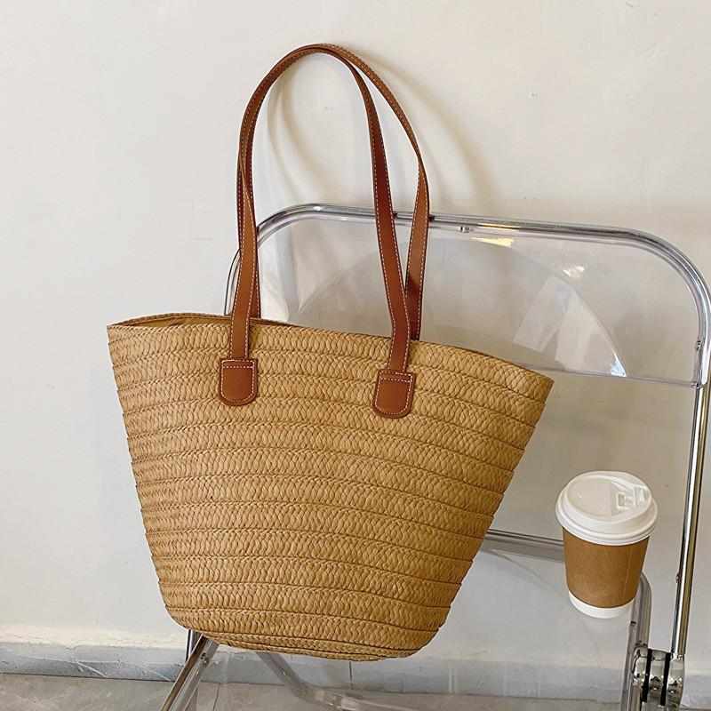 Fashionable 2023 Summer Simple Tote Bag Chic Street Style Retro Large Capacity