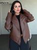 Módní Nová Podzimní Zimní Dámská Trendy Biker Styl Šněrovací Temperamentní PU Kožená Bunda
