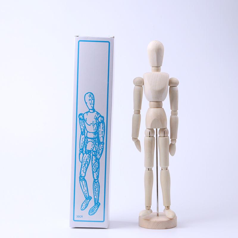 Drevená figúrka na skicovanie Manga s pohyblivými kĺbmi - Humanoidný model na kreslenie