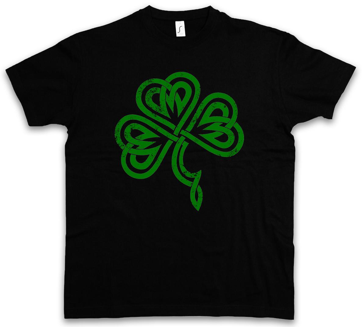 SHAMROCK IRISH KNOT III T-SHIRT Cloverleaf Ireland Celts Knot Runes Rune XL