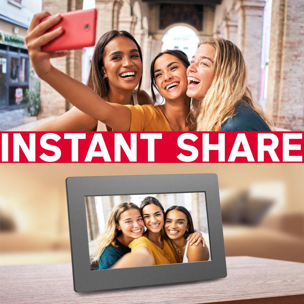 AGFA Realiview APF700 Photo Connected Digital Photo Frame, Wi-Fi, 7-inch LCD - Displays Photos/Videos, Clock, Weather, Auto-Rotation, 32GB Memory, FRA