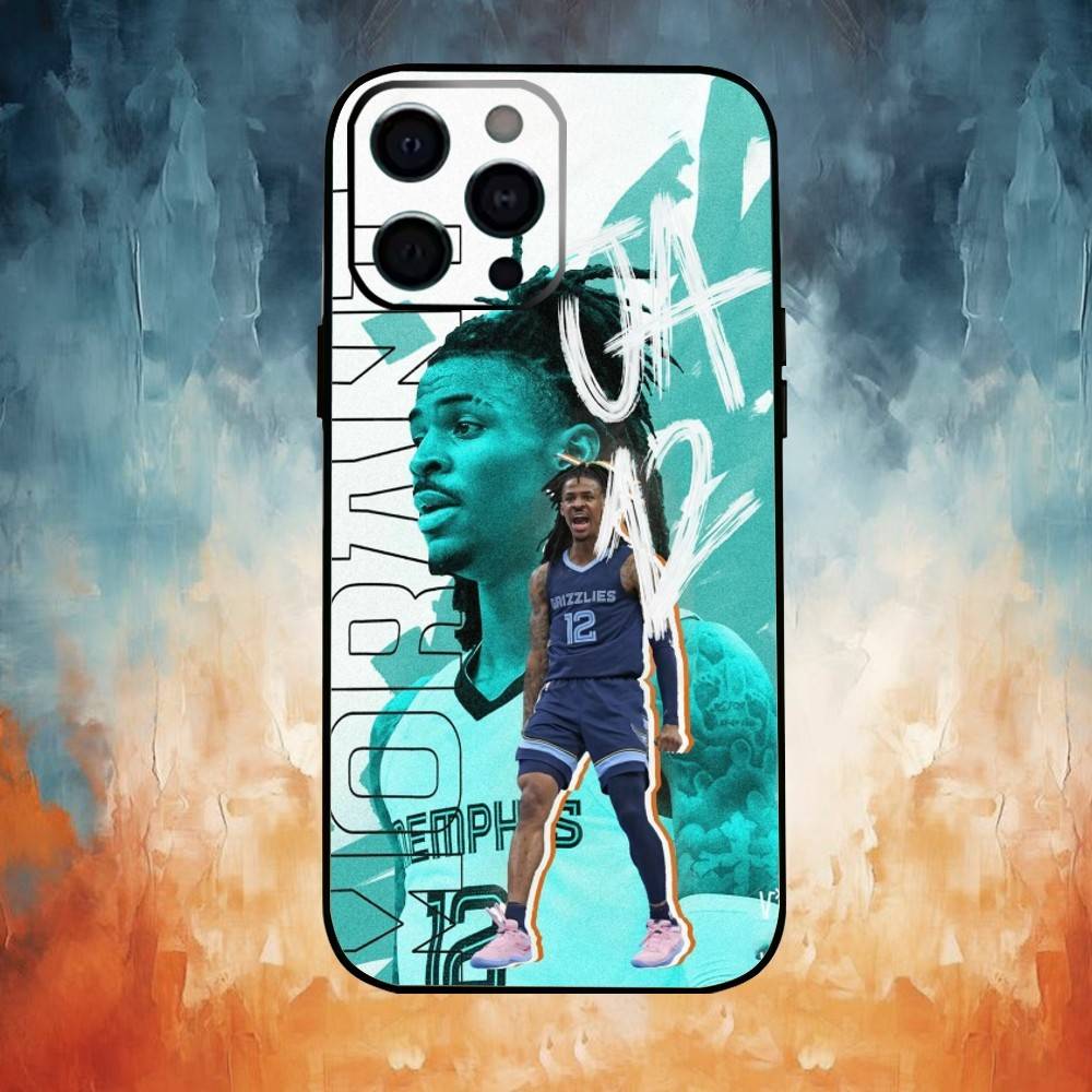 Custodia per Telefono Basketball J-Ja Morant 12 Per iPhone17,16,15,14,13,12,11 Plus,Pro Max Copertura Morbida Nera