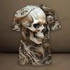 Men's2026-2027 3D Realistic Snake Skin Scale Print T-Shirt Crew Neck Short Sleeve Animal Texture Streetwear Casual Tee Top