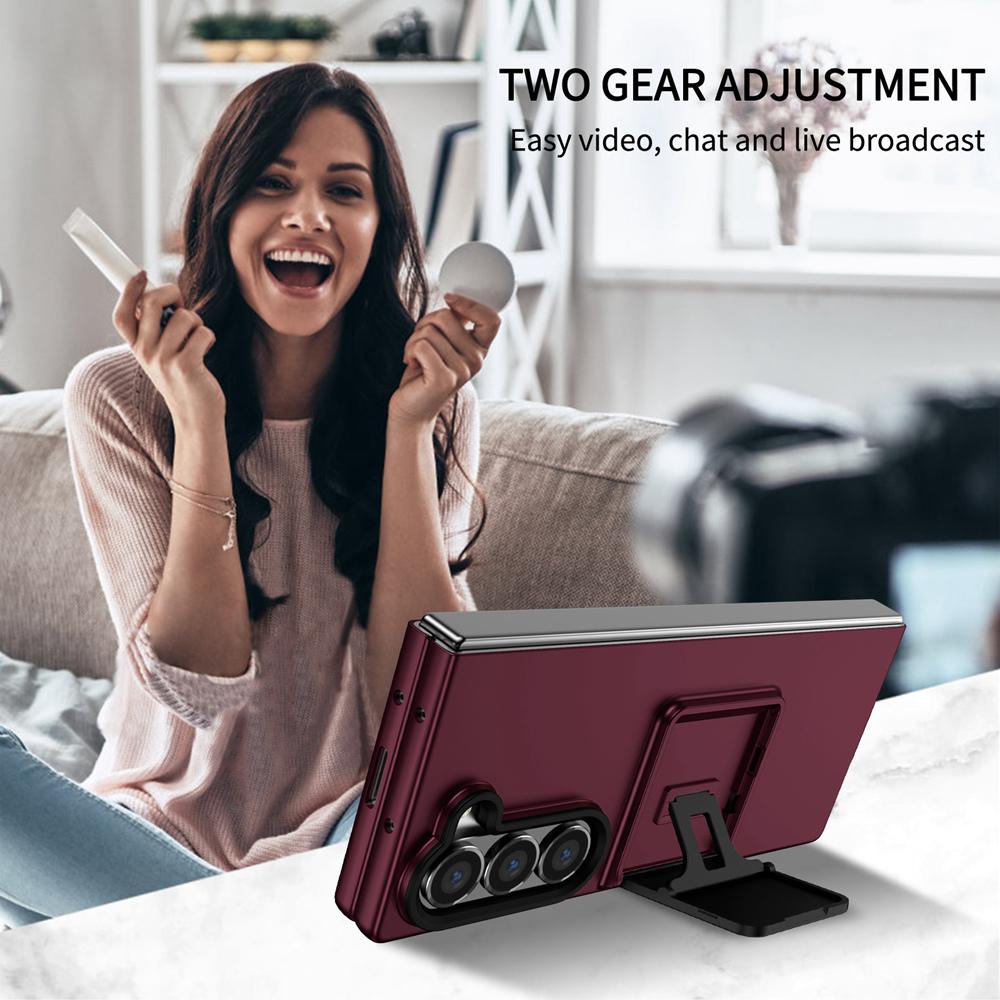 KEYSION Custodia di lusso Live Stand per Samsung Galaxy Z Fold 6 5 5G PC antiurto Cover posteriore per telefono per Samsung Galaxy Z Fold 5 6 5G