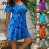JPNTKY Women's Polyester High Waist Floral Print Tunic Dress