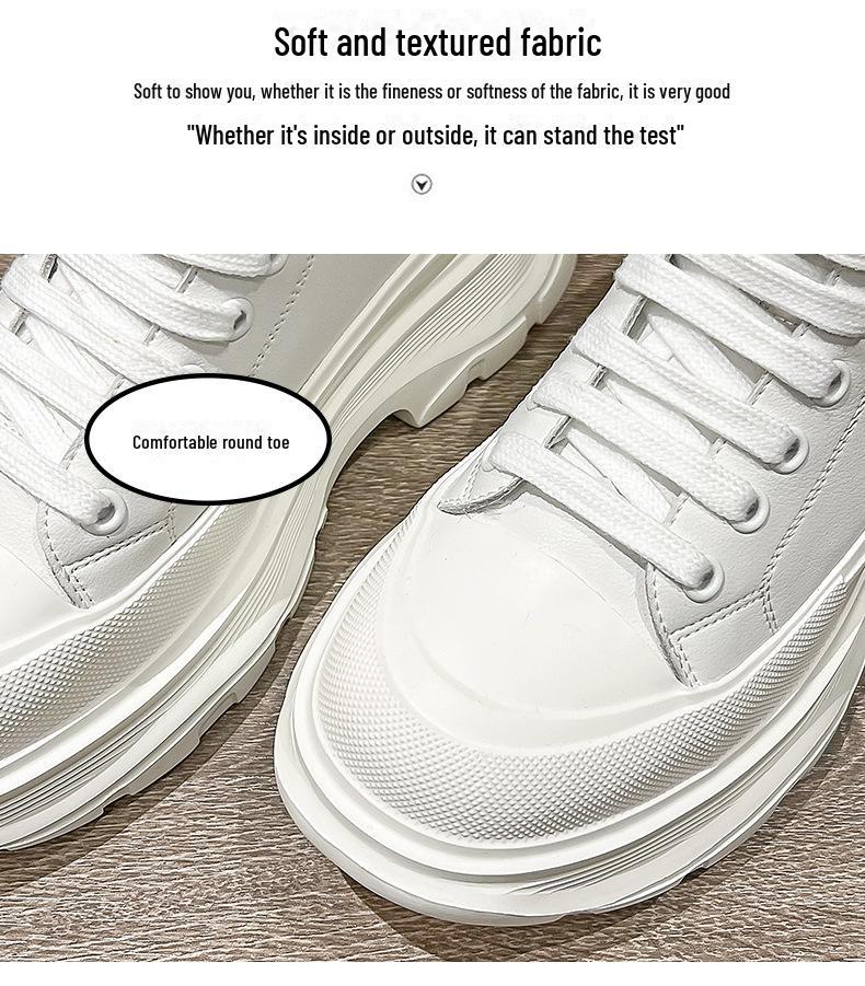 Dámské bílé vysoké 2022 z pravé kůže platformové ležérní tenisky