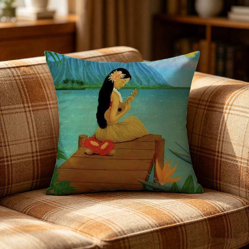 Hinano Tahiti Girl Polynesia Pillow Case Cushion Cover Throw Pillow Case For Car Sofa