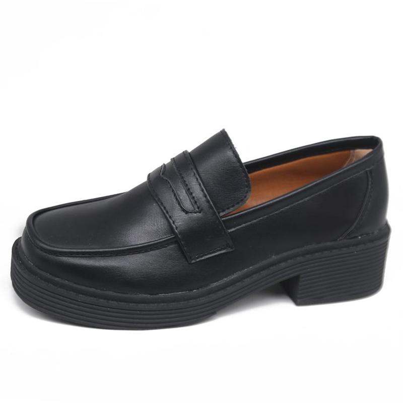 Fashion Japanese New Fashion Thick-soled Trend British Style Simple Casual Single Shoes Women's Shoes Platform Women Chunky Sneakers