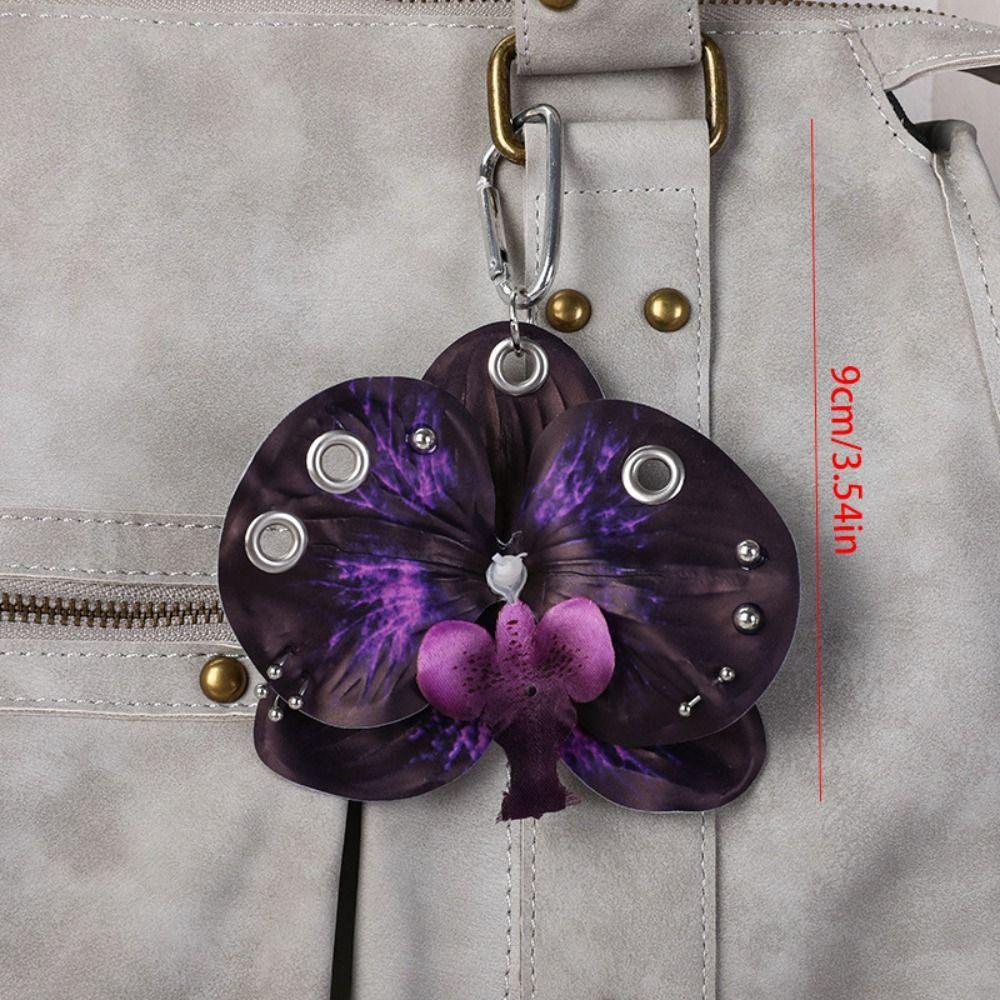 Keyring Phalaenopsis Orchid Keychain Keychains Bag Pendant Imitation Flower Pendant  Couple Kids
