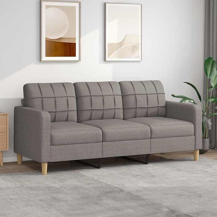 VidaXL Canapé à 3 places Taupe 180 cm Tissu, canapé, canapé de salon, canapé à trois places, canapé rembourré, sièges de 359106