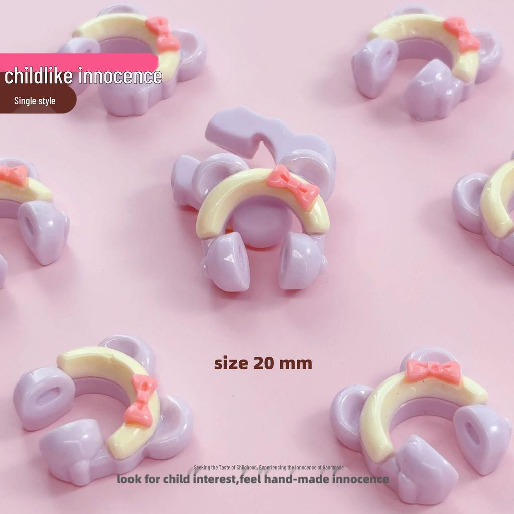 Urocze Kreskówkowe Akcesoria Żywiczne w Kształcie Słuchawek do Biżuterii DIY i Rękodzieła