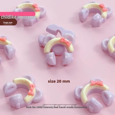 Adorable Cartoon Earphone-Shaped Resin Accessories for DIY Jewelry & Crafts
