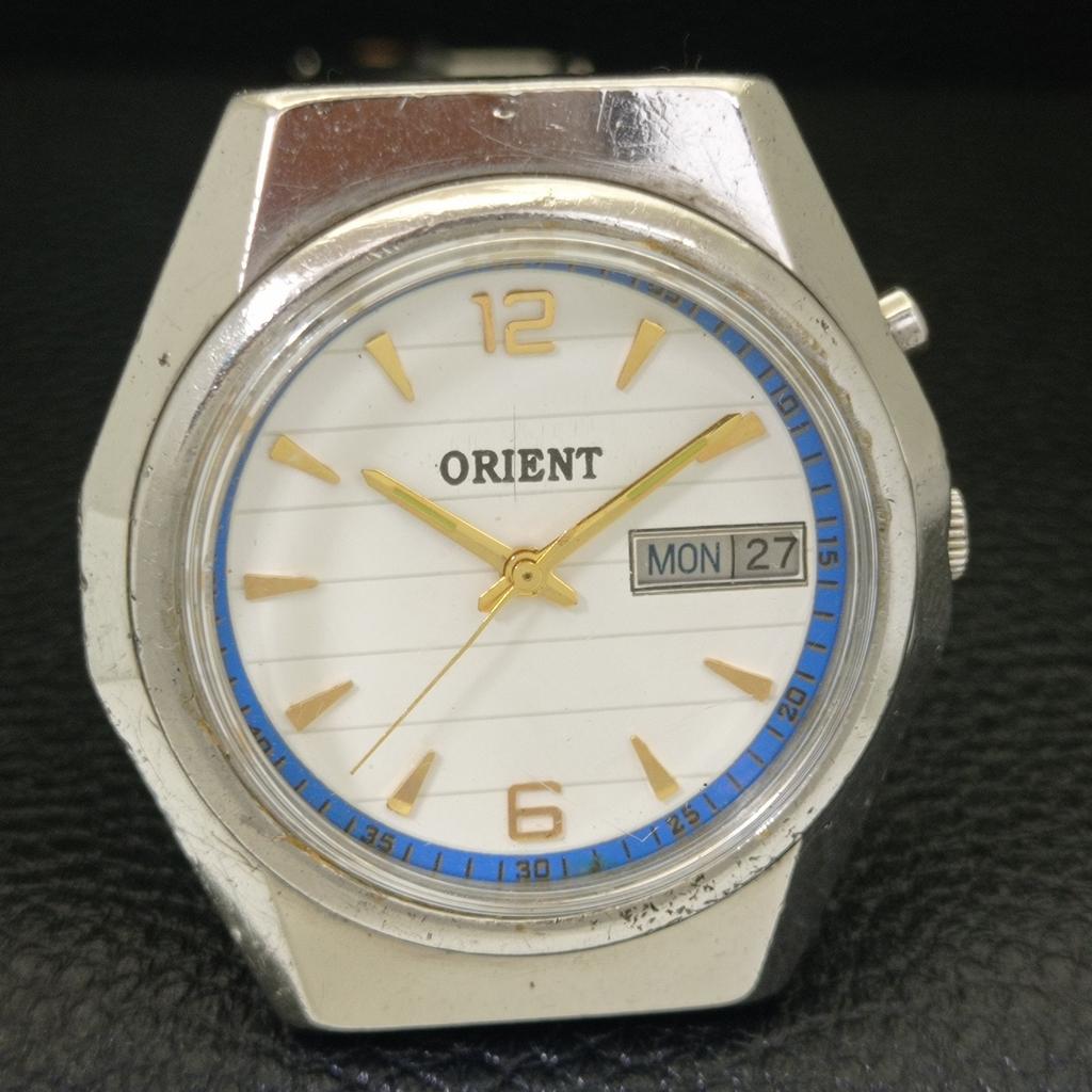 VINTAGE ORIENT AUTOMATIC 46941 JAPAN MENS WHITE COLOR DIAL WATCH a700152-5 R201-a700152
