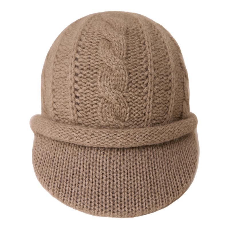 European and American 100% Pure Cashmere Knit Slouchy Hat - Warm & Versatile for Autumn and Winter