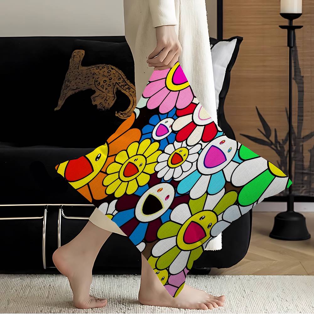 T-Takashis M-Murakamis Cartoon Lucky Dragon Pillow Cover Sofa Cushion Cover Home Room Decoration Children Gift