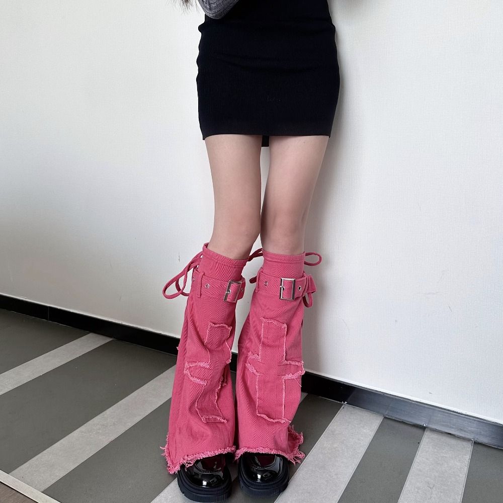 Y2k Cross Leg Warmers JK Trumpet Leg Covers Fashion Pile Up Socks  Women