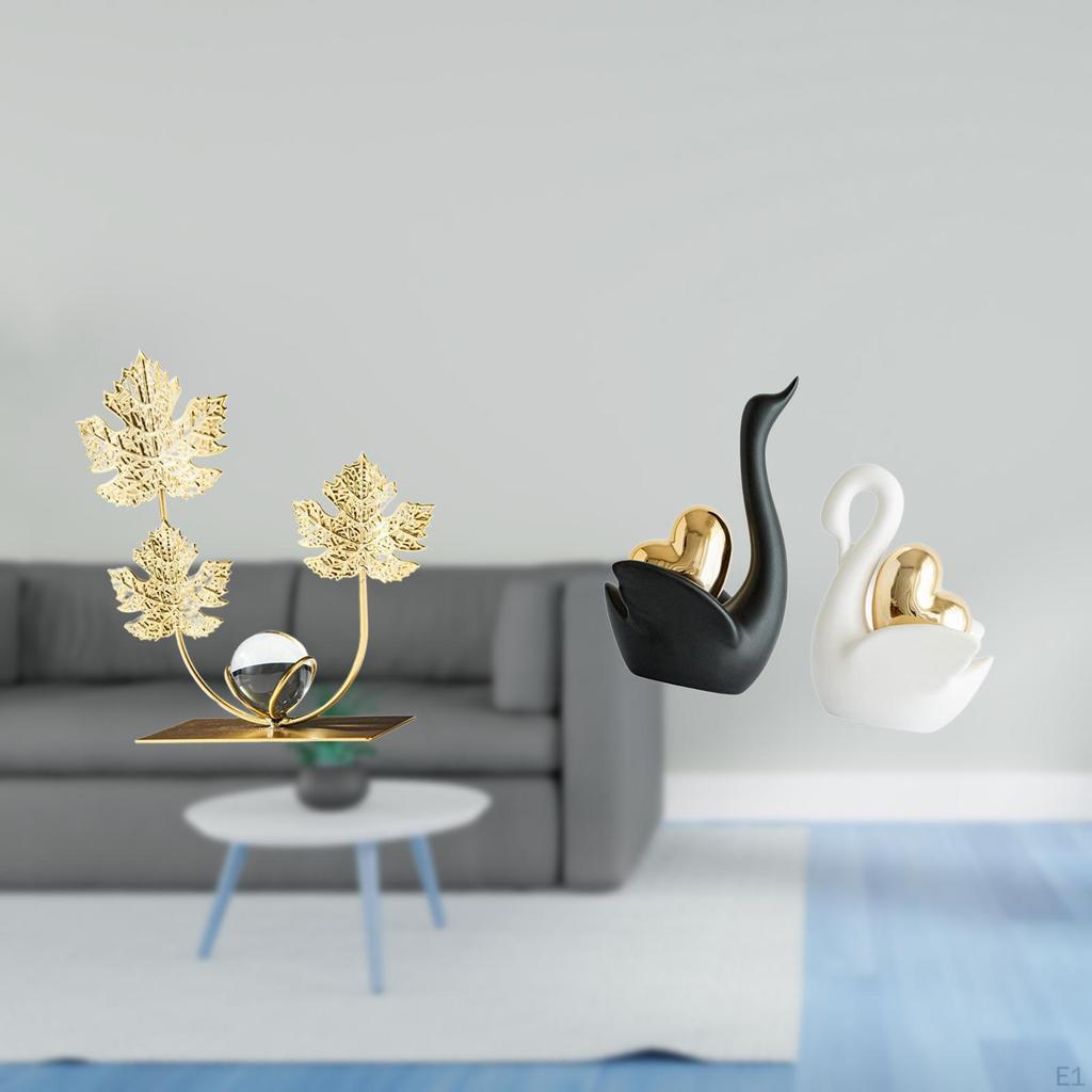 Sculpture Swan Figurines Decorative Bookshelf Ornament Modern Home Decor Collectibles Bedroom