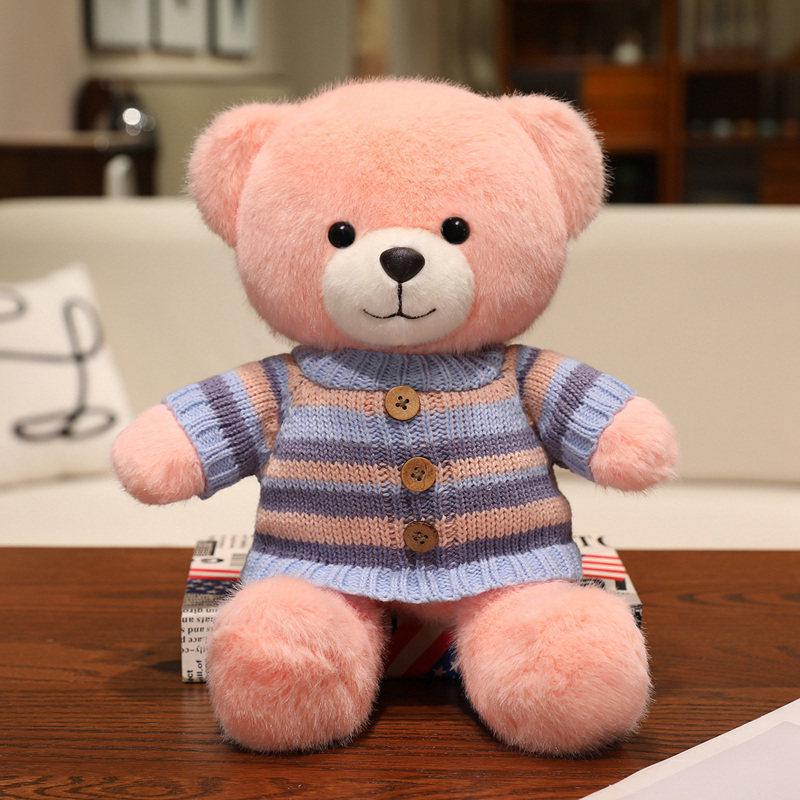 Adorable Bear Plush Doll – Cute Sweater, Soothing Sleep Toy, Perfect Gift for Girls
