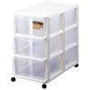 Tenma (Tenma) Large Storage Case for Clothing, Made In Japan, Closet Storage Case with Casters, Clear Case with See-Through Drawers, Assembly Required