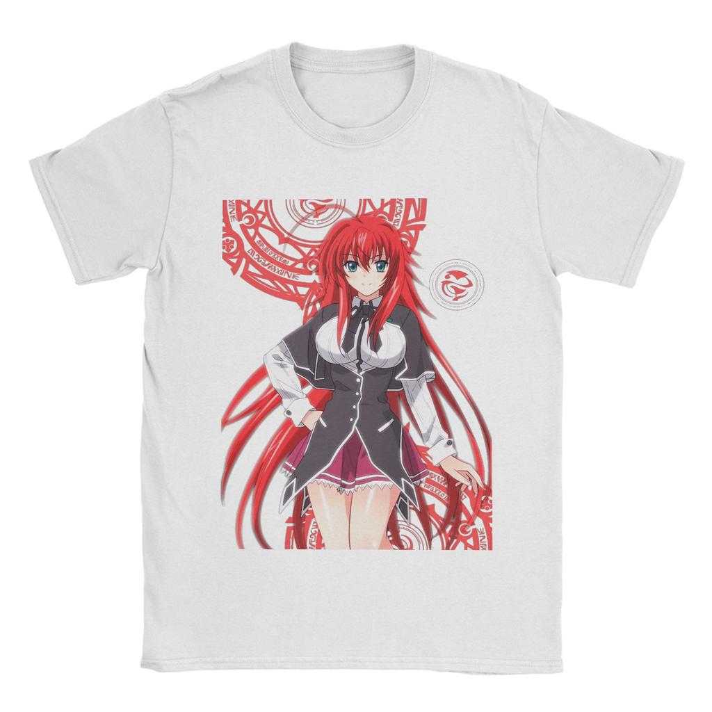 Rias Gremory T Shirt Beach High School DxD  100 Cotton T-Shirts For Men's Hip Hop Casual Tee Shirt Short Sleeve Y2K Fun Top Tees