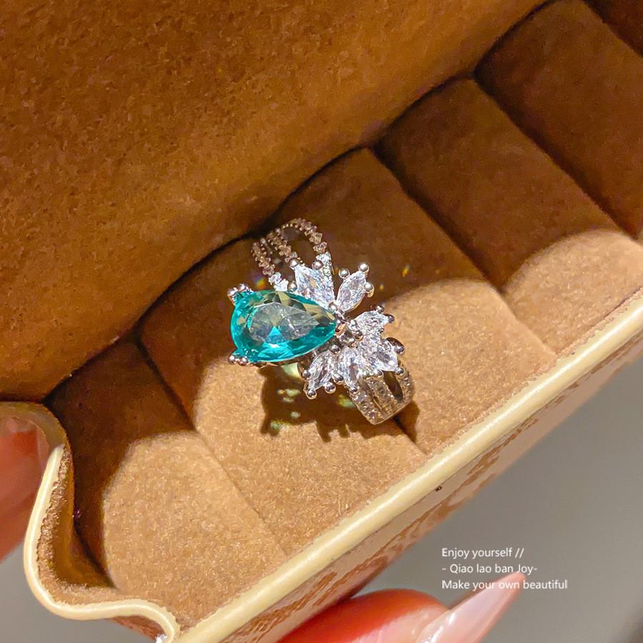 Geometric Zircon Oval Ring For Women Elegant Fashion Jewelry Gift