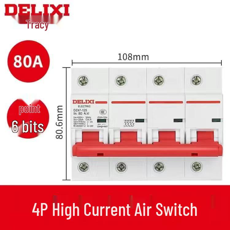 Delixi Air Circuit Breaker: 1P, 2P, 3P, 4P Options for Household and Three-Phase Systems (25A, 32A, 40A, 63A)