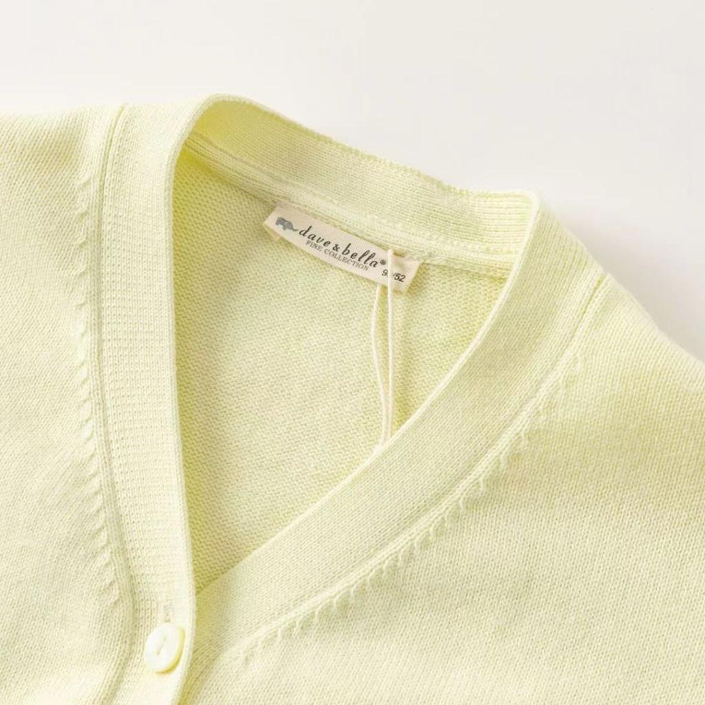 David Bella Children's Sweater Cardigan Autumn Dress Girls' Pure Cotton Knitted Shirt Baby Stylish Top