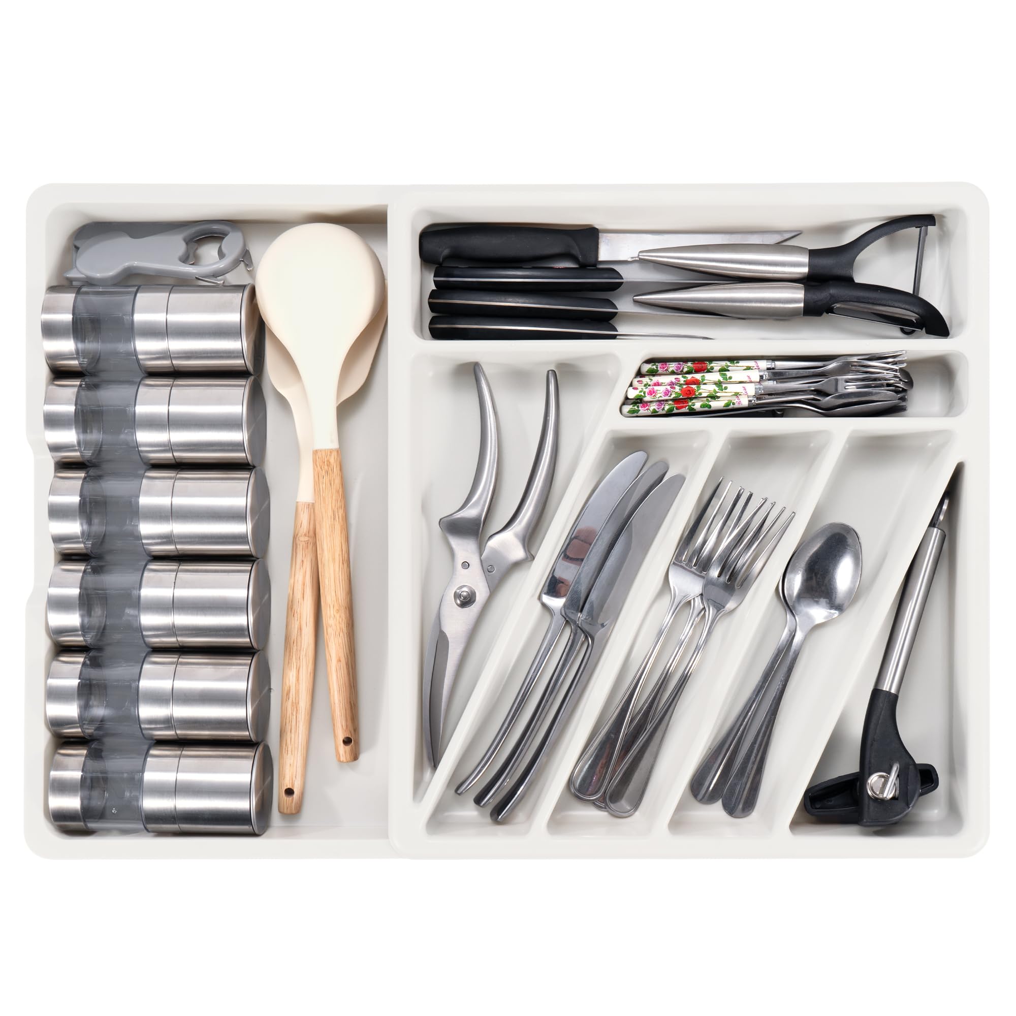 

Лоток для столового серебра для кухни Пластиковые столовые приборы Столовая посуда Ящик для столового серебра Органайзер для посуды с органайзером Li&Zhao, ящик,