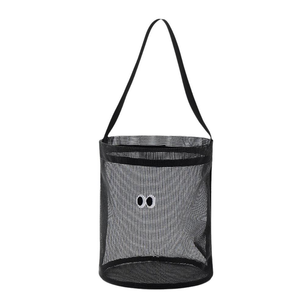 Carry Strap Mesh Beach Bucket Foldable Mesh Beach Bucket Bag Fashion Beach Toy Tote  Kids