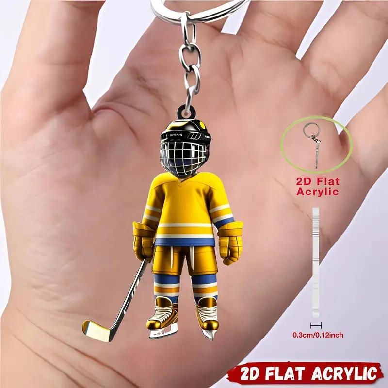 1/5 Eishockeyspieler-Schlüsselanhänger - perfekt für Rucksäcke, Autodekorationen - ideales Geschenk für Eishockey-Enthusiasten und junge Leute