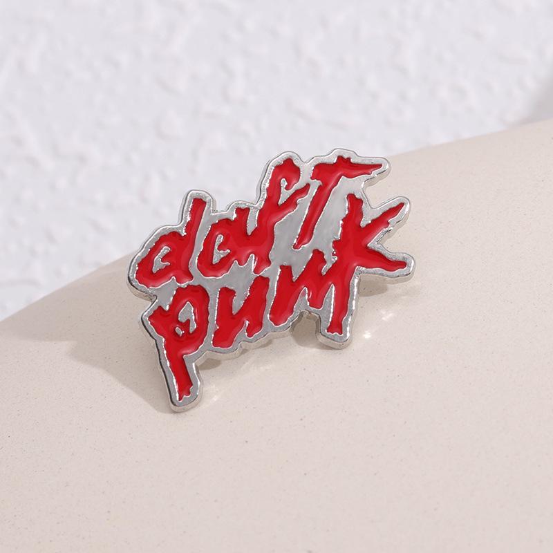 Creative Geometric English Letter Brooch: Punk Electronic Music Emblem
