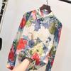 Spring Autumn Cotton Linen Casual Fashion Floral Print Shirt Ladies Loose