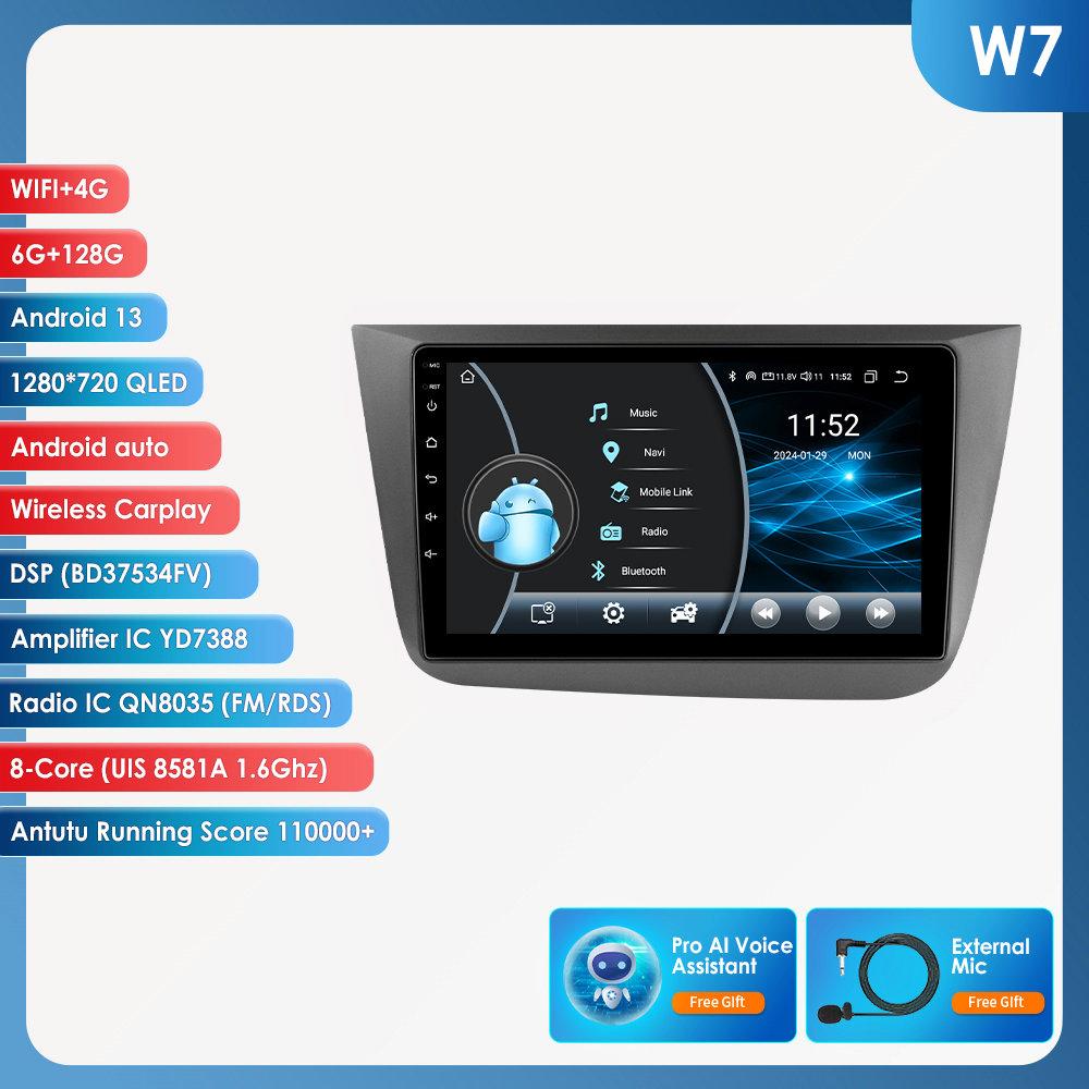 Hizpo 4G AI Stemme Trådløs CarPlay Android 13 Bilradio for Seat Altea 2004 - 2015 Toledo 3 Bil Multimediespiller intelligent RDS GPS 2 Din Autoradio