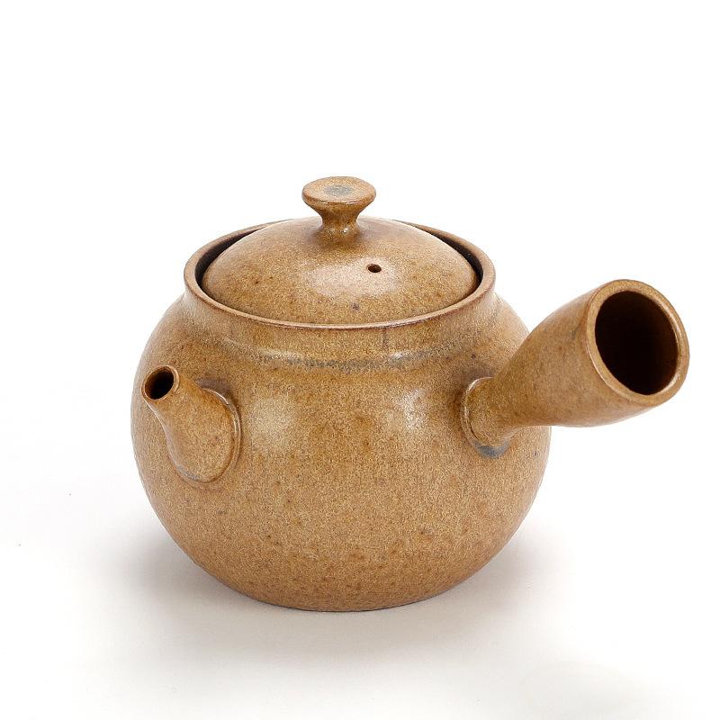 350ml Japanese Coarse Pottery Teapot Home Vintage Large Capacity Side Handle Pot Ceramic Beauty Tea Infuser Traditional Teaware