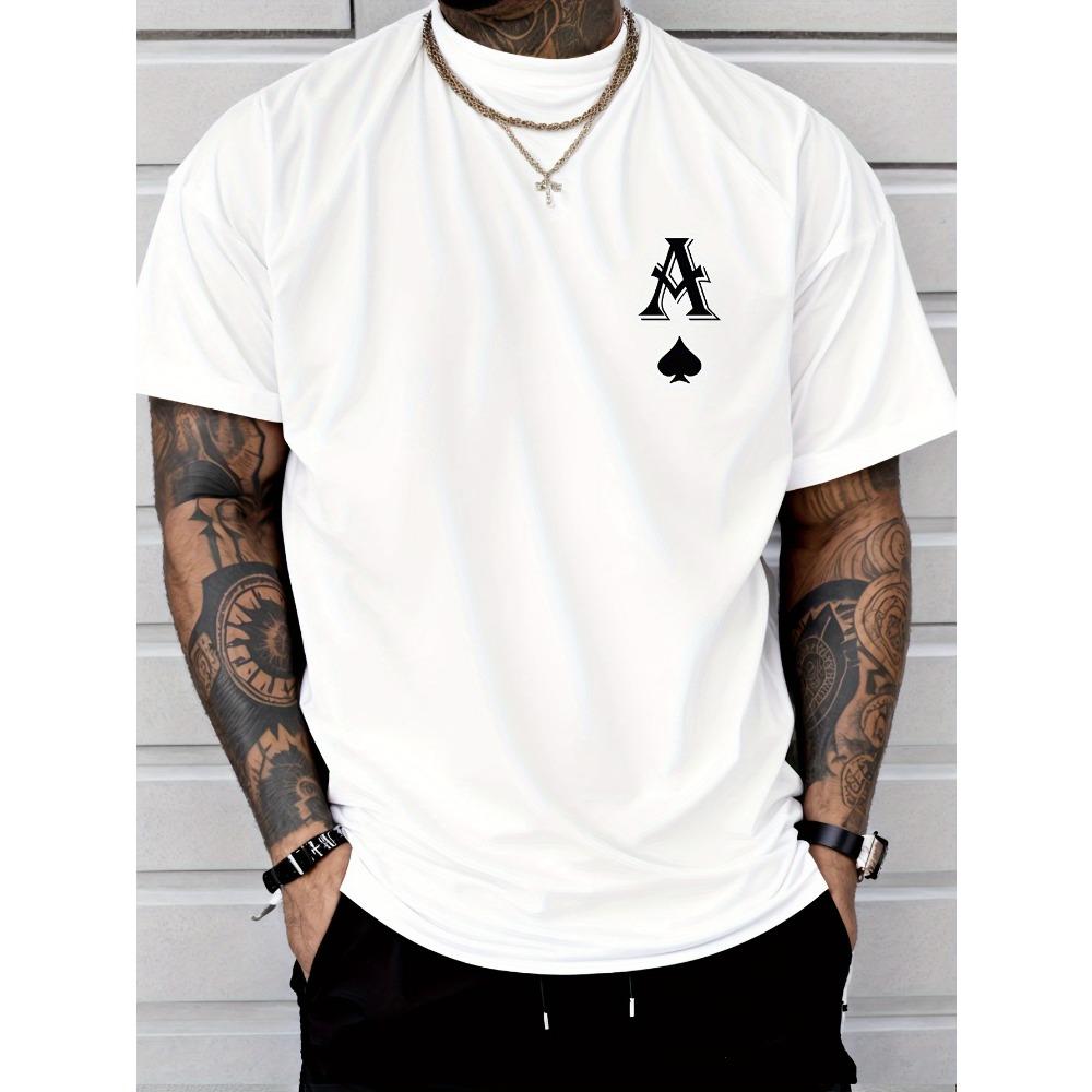 

Men s Spade Pattern T-Shirt Casual Short Sleeve Crew Neck Machine Washable Casual Wear Daily T-Shirt 3XL