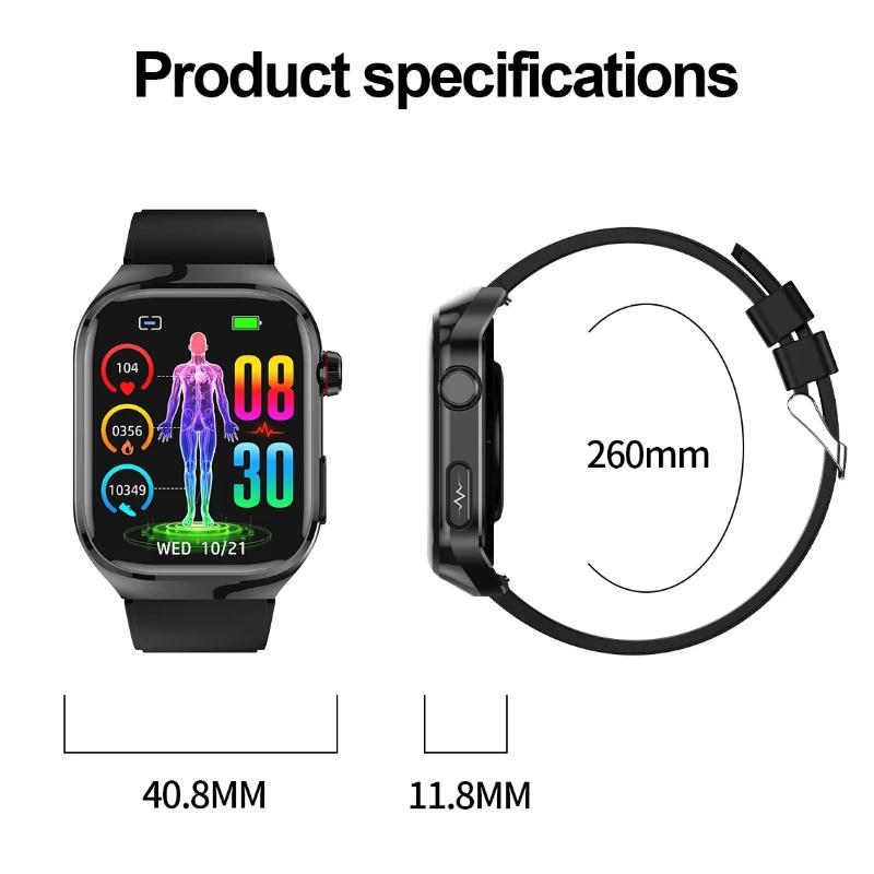2025 Nové chytré hodinky na měření kyseliny močové, krevních tuků, EKG+PPG, pulzu, krevního tlaku, s Bluetooth voláním, sportovní pro Xiaomi, hodinky pro sledování zdraví