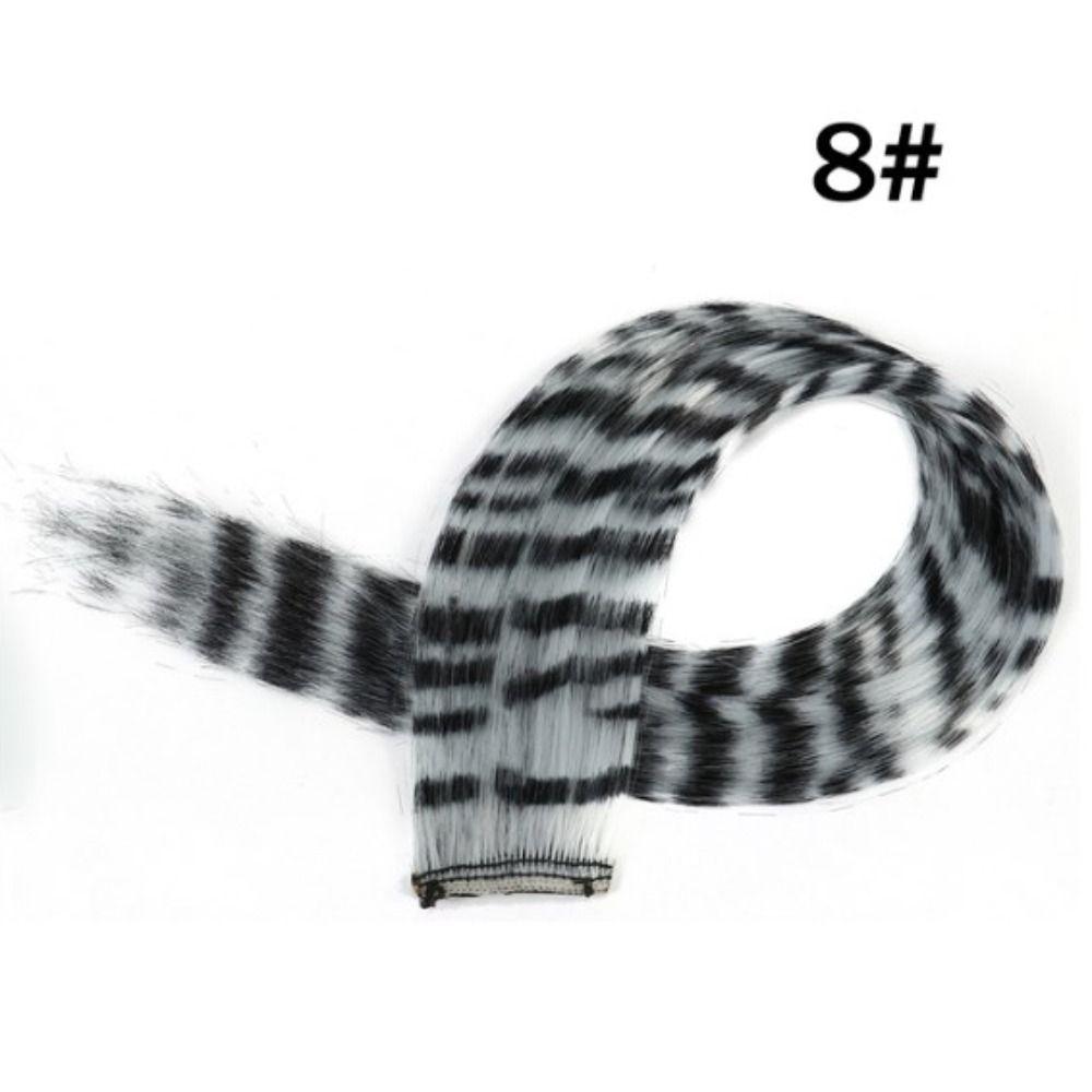 Colorful Girls Heat Resistant Fiber Feather Hair Extension Piece Leopard Print Wig Hair Accessories