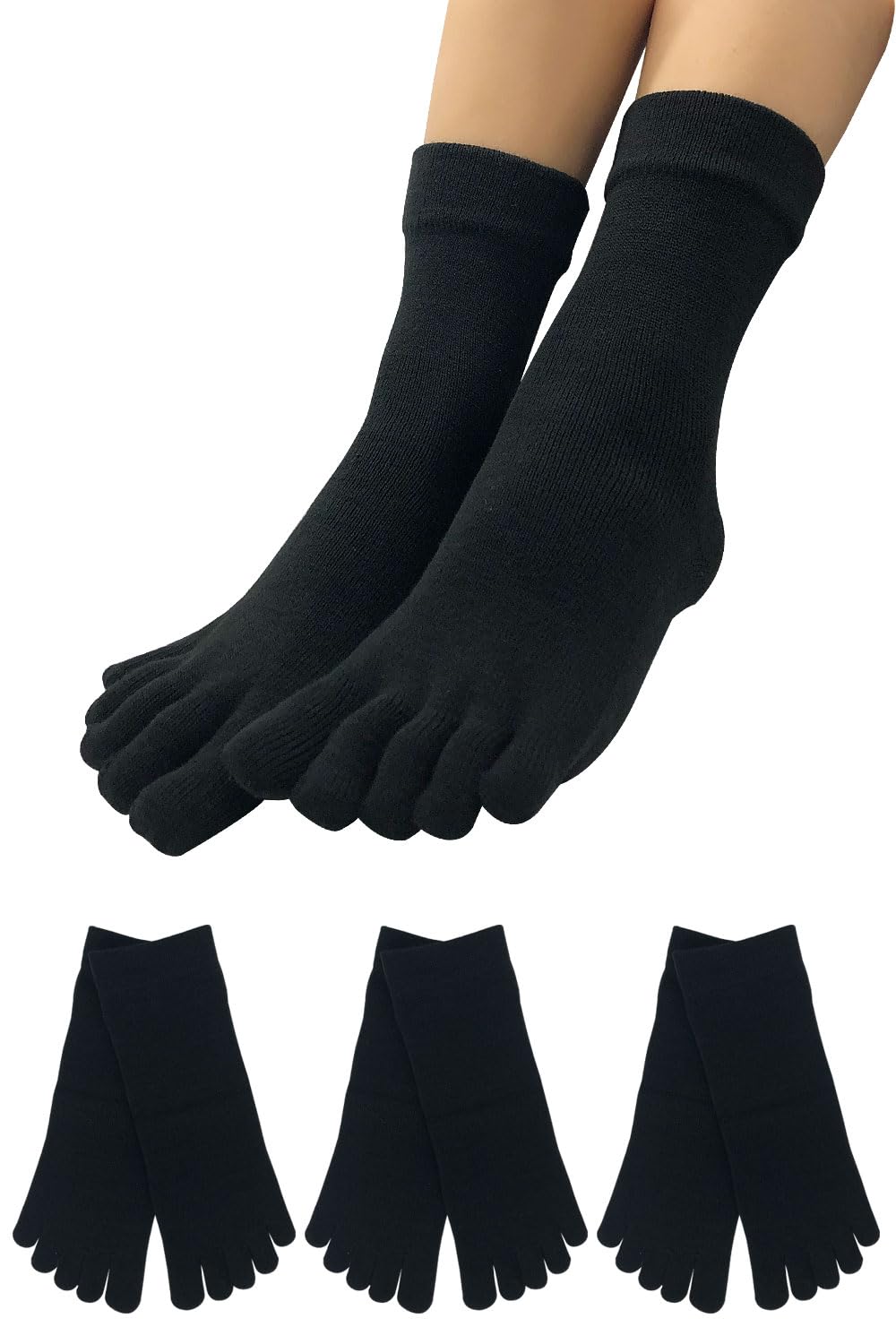 

Authentic Made in Wool Loose Elastic Ankle Set of 3 Women s Five-Toe Socks, Japan, Warm, Comfortable, Anti-Heat, Antibacterial, Warm, Blend, Cuff,