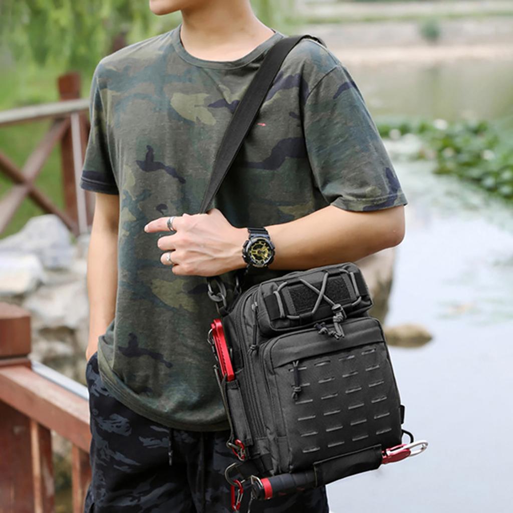 Fishing Sling Bag Fishing Tackle Storage Bag Tool Bag for Fishing Hiking Hunting Camping