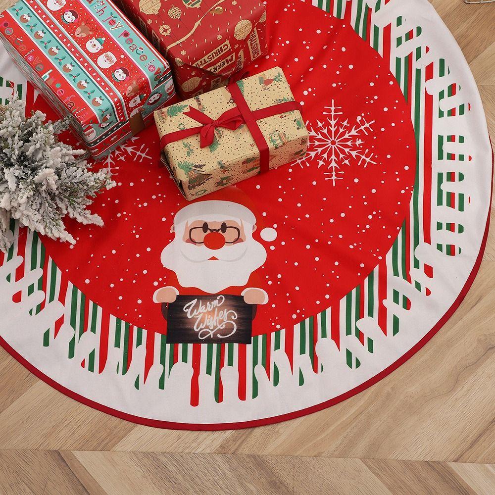 Merry Christmas Round Christmas Tree Skirt Creative Carpet Floor Mat New Christmas Base Cover