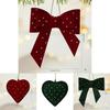 Christmas Tree Hanging Decorations With Heart And Bow Design For Holiday Decor
