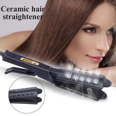 No-damage Hair Straightener with 4 Temperature Adjustable Steam Therapy Flat Iron with Tourmaline Ceramics Plates Hair Straightener & Curler