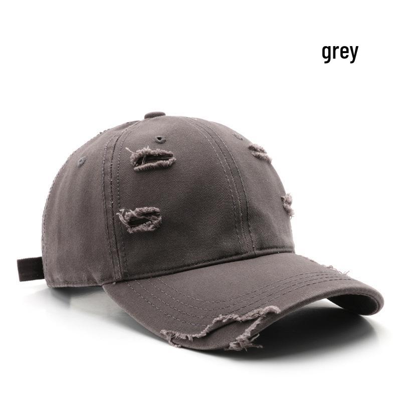 Unisex Trendy Ripped Baseball Cap: Solid Color, Washed, Sunscreen Sun Visor