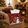 1pc Whimsical Winter Festive Tissue Box - Snowman Reindeer Poinsettia Napkin Storage Box, Suitable for Rolls/Facial Tissues/Single Sheets, Available F