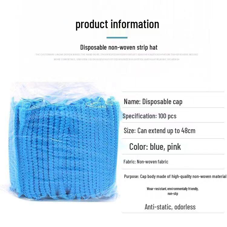2000-Pack Disposable Non-Woven Head Covers - Dustproof Strip Caps for Food Workshops & Labor Protection